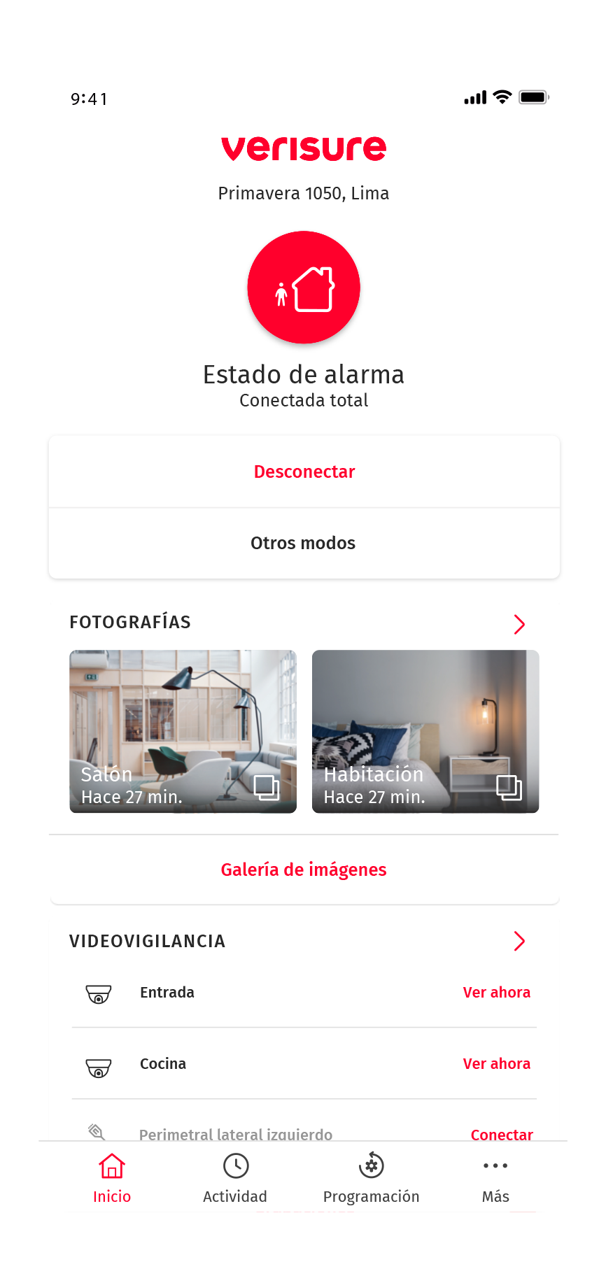 control alarma