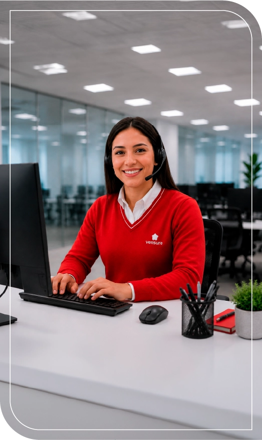 Técnico Verisure con familia cliente